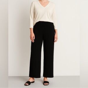 H&M semi-sheer palazzo-style pants in classic black size XL